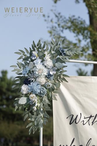 Product: WEIERYUE Artificial Wedding Arch Flowers Kit(Pack of 2) for Wedding Arch, Bridal Shower, Ceremony and Reception Backdrop Decoration (Blue Inspiration)