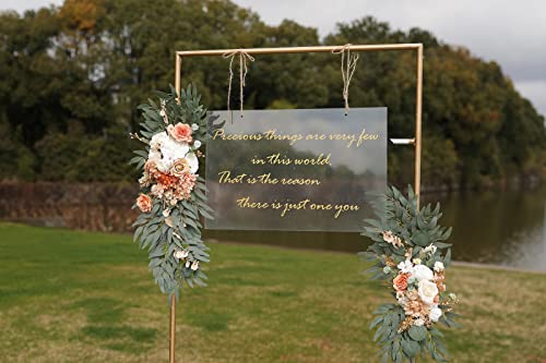 Product: Serra Flora Wedding Arch Flowers Swags Kit (Pack of 2) for DIY Artificial Peony Greenery Arrangements Party Welcome Ceremony Sign and Reception Backdrop Floral Decoration (White Orange)