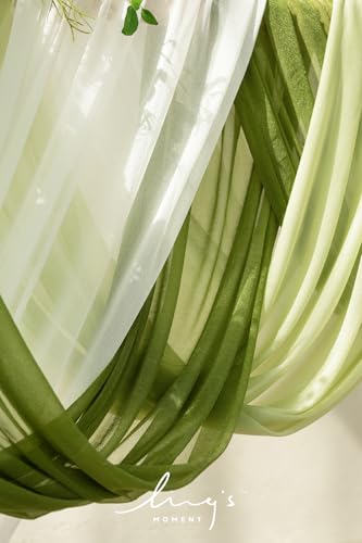 Silky Flower Store Wedding Arch Flowers with Sheer Drapes Kit, Artificial White Green Floral Arrangements, 5 Piece Set, 32.5cm 4 4 Product: Ling's Moment Deluxe Wedding Arch Flowers with Sheer Drapes Kit - Artificial White and Green Floral Arrangements for Ceremony Backdrop, Arbor Decor, 5-Piece Set (2 Flower Stems + 3 Hanging Drapes)