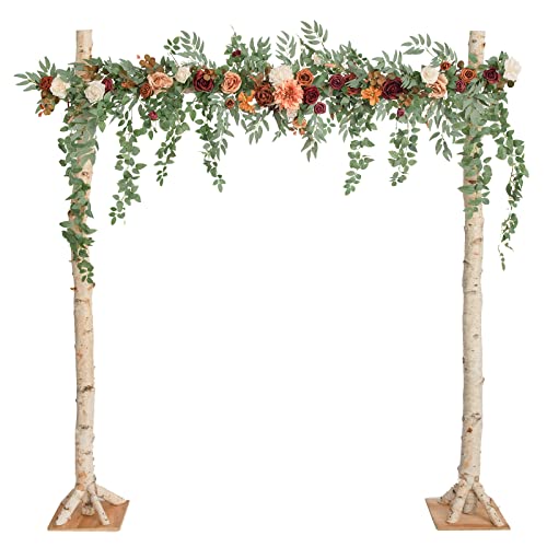 Ling's Moment 6.5FT Backdrop Flower Garland Decorations, Fall Artificial Wedding Arch Flowers, Orange Ceremony Reception Hanging Eucalyptus Rose Arbor Arrangement Outdoor Party Floral Swag - Artificial Flower Arrangements Product: Ling's Moment 6.5FT Backdrop Flower Garland Decorations, Fall Artificial Wedding Arch Flowers, Orange Ceremony Reception Hanging Eucalyptus Rose Arbor Arrangement Outdoor Party Floral Swag