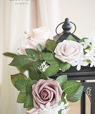 Product: Ling's Moment 6Pack 2ft Artificial Flowers Garland Dusty Rose & Pink Lantern Flower Centerpieces Wedding Aisle Decor Chair Flowers Arch Floral for Signs DIY Table Wall Window Cake Decoration