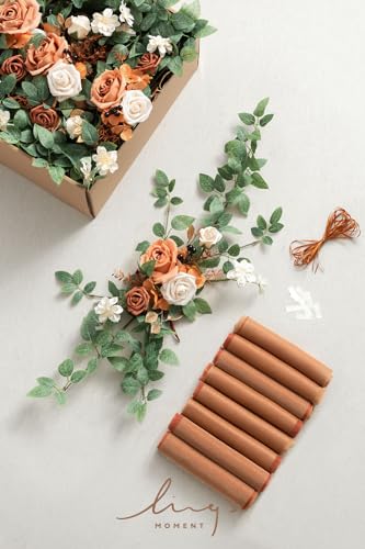 Silky Flower Store Fall Wedding Chair Decorations, Aisle Pew Swag Artificial Flowers, Sunset Terracotta Orange Rose Greenery, 8 Pack 32.5cm 6 6 Product: Ling's Moment 8 Fall Wedding Chair Decorations Aisle Pew Church Artificial Flowers Greenery Swag Sunset Terracotta Orange Bench Ceremony Reception Floral Rose Arrangements Party Outdoor Decorations