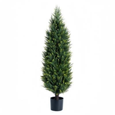 Product: Artificial Cedar Topiary Trees, Set of 2 Lifelike Faux Pruned Cypress with Heavy-Duty Planters – UV-Resistant Outdoor Artificial Shrubs for Indoor/Outdoor Decor (40 Inches)