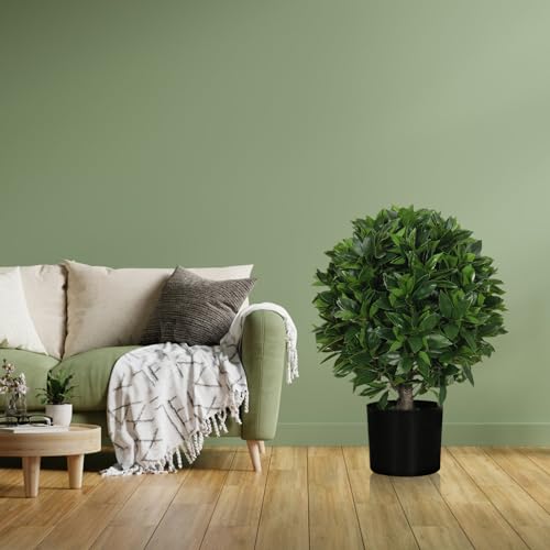 Product: Gonuien 20" Outdoor Evergreens in Outdoor Artificial Shrub Potted Plant Plant for Indoor Porch of Home and Office 2 Pieces a Set Topiary Trees Faux Boxwood