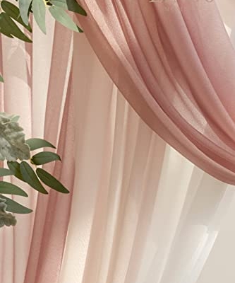Silky Flower Store Wedding Arch Flowers with Sheer Drapes Kit, Artificial Pink White Floral Arrangements, 5 Piece Set, 32.5cm 9 9 Product: Ling's Moment Deluxe Wedding Arch Flowers with Sheer Drapes Kit - Artificial Pink and White Floral Arrangements for Ceremony Backdrop, Arbor Decor, 5-Piece Set (2 Flower Stems + 3 Hanging Drapes)