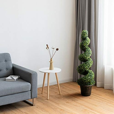 Silky Flower Store Artificial Boxwood Spiral Topiary Tree, Faux Greenery Home Garden Decor, 4 Ft 10 10 Product: GOPLUS 4 Ft Artificial Boxwood Spiral Topiary Tree - Lifelike Fake Greenery for Home & Garden Decor