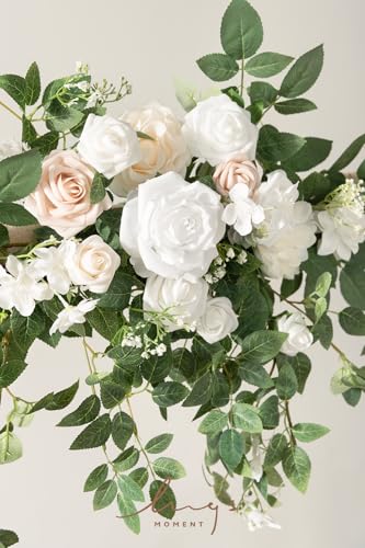 Silky Flower Store Artificial Wedding Arch Flowers White Sage Eucalyptus Rose Garland, 6.5FT Garden Arch Decor, 6.5FT 4 4 Product: Ling's Moment 6.5FT Artificial Wedding Arch Flowers, Backdrop Floral Garland, White Sage Ceremony Reception Hanging Eucalyptus Rose Arbor Arrangement Outdoor Party Swag Home Decorations