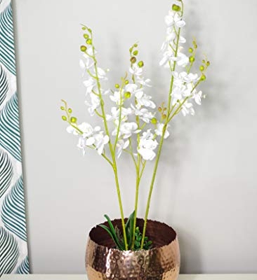 Product: Leaf Design UK Realistic Artificial Orchid Flower Display in Pot, White, 60cm