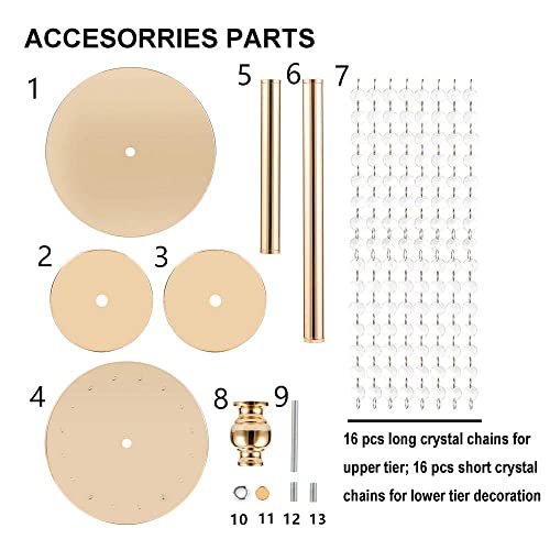 Product: 2 Pcs 23.75 inches Gold Vases for Centerpieces Tall Crystal Metal Vase Flower Stand Holders Wedding Centerpiece Chandelier for Reception Tables Wedding Supplies