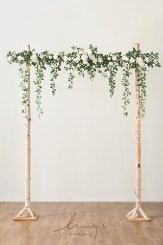 Silky Flower Store Artificial Wedding Arch Flowers White Sage Eucalyptus Rose Garland, 6.5FT Garden Arch Decor, 6.5FT 1 1 Product: Ling's Moment 6.5FT Artificial Wedding Arch Flowers, Backdrop Floral Garland, White Sage Ceremony Reception Hanging Eucalyptus Rose Arbor Arrangement Outdoor Party Swag Home Decorations