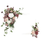 Product: Ling's Moment 2pcs Artificial Welcome Sign Swag Wedding Arch Flowers Decorations Floral Eucalyptus Willow Garland Dusty Rose Mauve Rose Ceremony Party Reception Easel Door Wall Home Entryway Outdoor