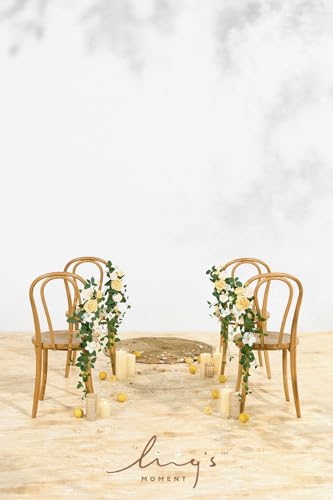 Silky Flower Store Wedding Chair Decorations, Aisle Garlands Floral Swag, Creamy Yellow Rose Faux Arrangement, 30in 10pcs 3 3 Product: Ling's Moment Wedding Chair Decorations Aisle Garlands Floral Swag 10pcs Artificial Pew Flowers Hanging Creamy Yellow for Ceremony Reception Church Rose Floral Faux Arrangement Party Outdoor Decor