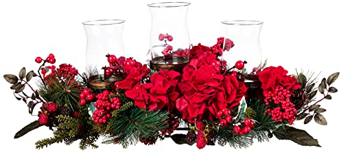 Product: Nearly Natural Artificial Hydrangea Holiday Candelabrum