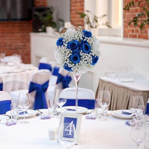 Silky Flower Store Artificial Rose Ball Centerpieces Royal Blue Baby’s Breath, Wedding Table Decor, Faux Silk Floral Arrangements, 10 Pcs, 20cm 6 6 Product: BLOSMON Fake Flowers Ball Wedding Centerpieces 10 Pcs Royal Blue Rose Babys Breath Artificial Flowers Center Pieces Decoration for Table Faux Silk Floral Bouquet Arrangements for Home Party DIY Decor