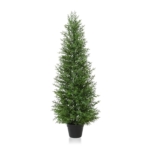Product: 4FT OAKRED Artificial Cedar Topiary Tree - UV-Protected Norfolk Pine for Year-Round Outdoor & Indoor Decor