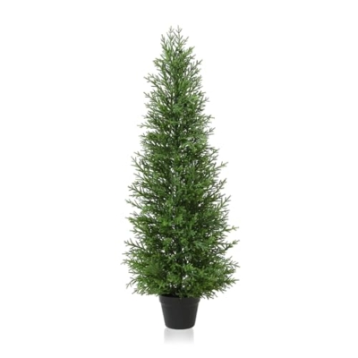 Product: 4FT OAKRED Artificial Cedar Topiary Tree - UV-Protected Norfolk Pine for Year-Round Outdoor & Indoor Decor