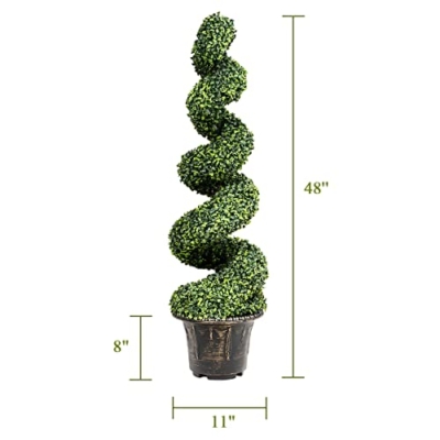 Silky Flower Store Artificial Boxwood Spiral Topiary Tree, Faux Greenery Home Garden Decor, 4 Ft 14 14 Product: GOPLUS 4 Ft Artificial Boxwood Spiral Topiary Tree - Lifelike Fake Greenery for Home & Garden Decor
