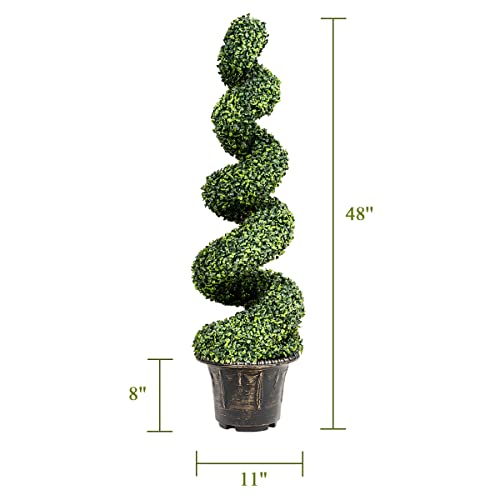 Silky Flower Store Artificial Boxwood Spiral Topiary Tree, Faux Greenery Home Garden Decor, 4 Ft 6 6 Product: GOPLUS 4 Ft Artificial Boxwood Spiral Topiary Tree - Lifelike Fake Greenery for Home & Garden Decor