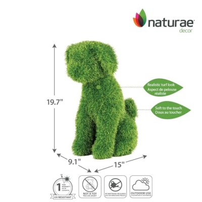 Product: Naturae Decor Artificial Topiary - Artificial Grass Garden Plush Topiary (Sitting Dog)