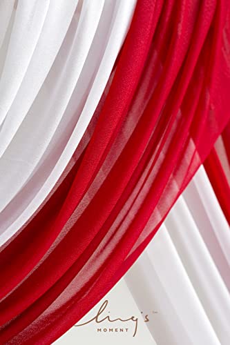 Silky Flower Store Christmas Artificial Wedding Arch Flowers Kit, Hanging Floral Swags, Chiffon Drapes, Ceremony Backdrop, 5ft W x 6.5ft H Arch 3 3 Product: Ling's Moment Christmas Artificial Wedding Arch Flowers Kit Pack of 4, 2pcs Hanging Flower Arrangement 2pcs Chiffon Drapes Ceremony Reception Fake Rose Arbor Backdrop Floral Party Outdoor Decorations