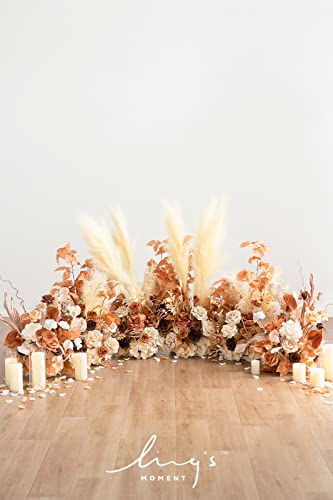 Silky Flower Store Tall Fall Artificial Flowers Arrangement, Wedding Arch Decor, Faux Silk Foam Florals, Ready to Use, 41in 22in 6.5in 5 5 Product: Ling's Moment 41" Tall Fall Free Standing Artificial Flowers Arrangements 2 pcs Wedding Arch Altar Stage Decorations Rust Sepia For Ceremony Reception Rose Fake Floral Party Outdoor Centerpieces Decor