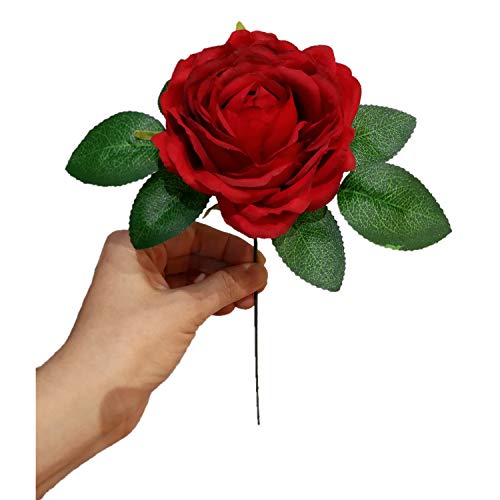Product: Olivachel 72pcs Rose in Bulk Artificial Rose Heads with Stems & Leaves Silk Flowers for Home Wedding Decor Flower Storefront Restaurant Wall Decor (Red - 72Pcs)