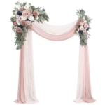 Product: Floroom Arch Flowers with Drapes Kit (Pack of 4) - 2pcs Artificial Dusty Rose & Navy Blue Floral Swag Arrangement with 2pcs Draping Fabric for Wedding Ceremony Arbor and Reception Backdrop Decoration