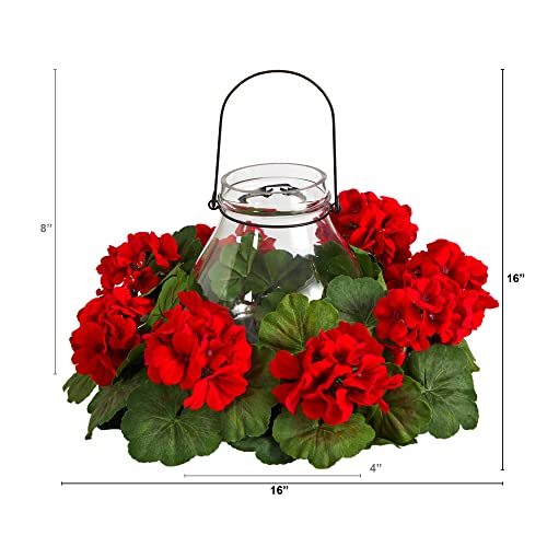 Product: Nearly Natural 16in. Artificial Geranium Candelabrum