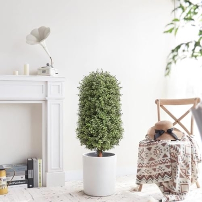 Product: momoplant Artificial Topiary Boxwood Tree 35Inch - 3 ' -2 Pack Faux Shrub Fake Trees Home Decor for Indoor/OutdoorArtificial Greenery Set