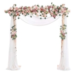 Product: Ling's Moment Artificial Flower Arch Decor with Sheer Drape (Set of 3) for Wedding Ceremony Aobor and Reception Backdrop Floral Arrangement Decor