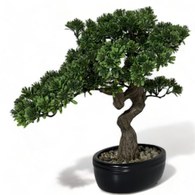 Product: Permaplants Artificial Bonsai Tree 16" Tall with Realistic Wood and Ceramic Pot Fake Plants Juniper Pine Zen Faux Plants for Home Bedroom Office Bathroom Japanese Decor
