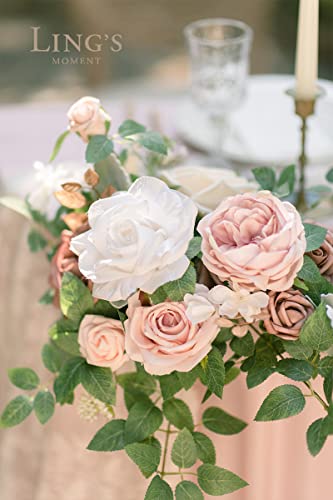 Product: Ling's Moment 2pcs Dusty Rose Artificial Flower Garland Floral Swags Centerpieces Blush Wedding Arch Flower Greenery Arrangements for Sweetheart Table Wall Window Home Garden Outdoor Decor