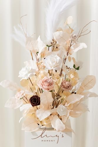 Silky Flower Store Artificial Wedding Arch Flowers White Beige, 41 Inch Tall Free Standing Floral Arrangement, Faux Ceremony Decor 41 Inch Tall 3 3 Product: Ling's Moment Christmas Decor, 41" Tall Fall Free Standing Artificial Flowers Arrangements 2pcs Wedding Arch Altar Stage Decorations White Beige for Ceremony Reception Rose Fake Floral Party