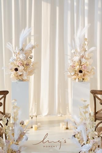 Silky Flower Store Artificial Wedding Arch Flowers White Beige, 41 Inch Tall Free Standing Floral Arrangement, Faux Ceremony Decor 41 Inch Tall 1 1 Product: Ling's Moment Christmas Decor, 41" Tall Fall Free Standing Artificial Flowers Arrangements 2pcs Wedding Arch Altar Stage Decorations White Beige for Ceremony Reception Rose Fake Floral Party