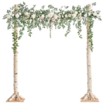 Product: Ling's Moment Backdrop Floral Garland 6.5FT Artificial Wedding Arch Flowers Sage Green Decor, White Ceremony Reception Hanging Eucalyptus Rose Arbor Arrangement Outdoor Party Swag Home Decorations
