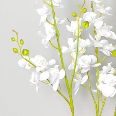 Product: Leaf Design UK Realistic Artificial Orchid Flower Display in Pot, White, 60cm