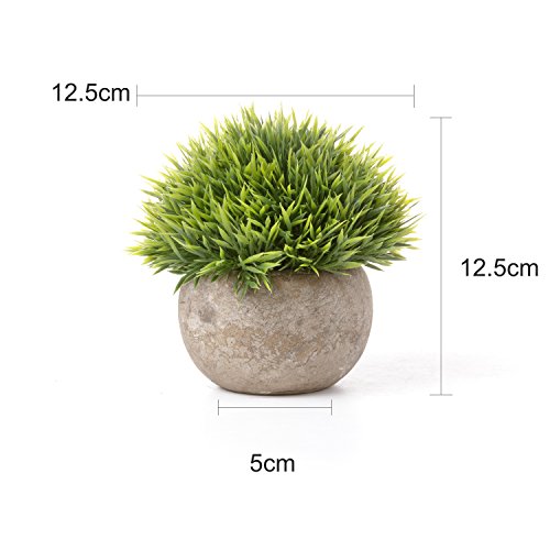 Silky Flower Store Artificial Plant Grey Pot, Fake Green Topiary Shrubs Set of 3, Indoor Outdoor Decor, 12.5cm 6 6 Product: T4U Mini Artificial Plants in Grey Pot, Plastic Fake Green Topiary Shrubs for Home Office Wedding Decoration Set of 3