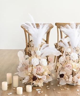 Silky Flower Store Artificial Wedding Arch Flowers White Beige, 41 Inch Tall Free Standing Floral Arrangement, Faux Ceremony Decor 41 Inch Tall 8 8 Product: Ling's Moment Christmas Decor, 41" Tall Fall Free Standing Artificial Flowers Arrangements 2pcs Wedding Arch Altar Stage Decorations White Beige for Ceremony Reception Rose Fake Floral Party