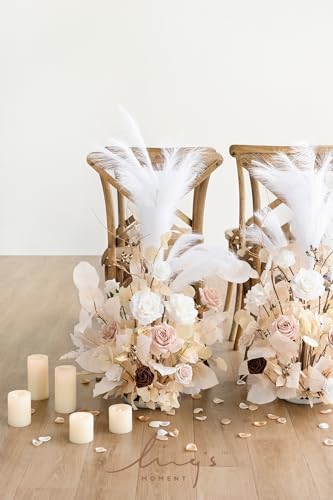Silky Flower Store Artificial Wedding Arch Flowers White Beige, 41 Inch Tall Free Standing Floral Arrangement, Faux Ceremony Decor 41 Inch Tall 2 2 Product: Ling's Moment Christmas Decor, 41" Tall Fall Free Standing Artificial Flowers Arrangements 2pcs Wedding Arch Altar Stage Decorations White Beige for Ceremony Reception Rose Fake Floral Party