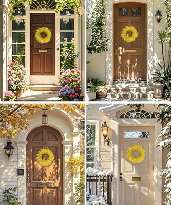 Silky Flower Store 24inch Artificial Forsythia Yellow Flowers Wreath, Silk Leaves Spring Summer Front Door Porch Farmhouse Patio Garden Decor, Orchid 17 17 Product: WELL KNOWN 24inch Artificial Forsythia Yellow Flowers Wreath, Silk Leaves Wreath for Spring Summer Seasonal Decor, Front Door Porch Farmhouse Patio Garden Home Decor (Orchid)
