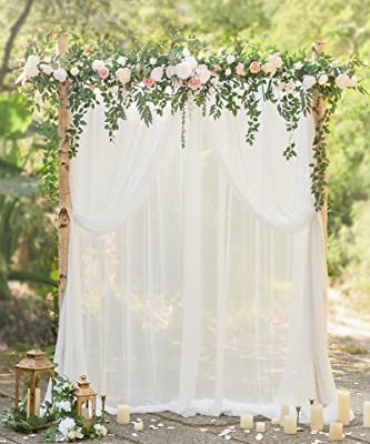 Silky Flower Store Artificial Wedding Arch Floral Garland Sage Green White Eucalyptus Rose, 6.5FT 8 8 Product: Ling's Moment Backdrop Floral Garland 6.5FT Artificial Wedding Arch Flowers Sage Green Decor, White Ceremony Reception Hanging Eucalyptus Rose Arbor Arrangement Outdoor Party Swag Home Decorations