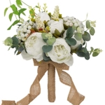 Product: LESING Bridal Wedding Bouquets Artificial Peony Flowers Bouquet Handmade Romantic Wedding Bouquets for Bride Bridesmaid Holding Flowers (Bouquet-Peony White)