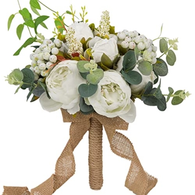 Product: LESING Bridal Wedding Bouquets Artificial Peony Flowers Bouquet Handmade Romantic Wedding Bouquets for Bride Bridesmaid Holding Flowers (Bouquet-Peony White)