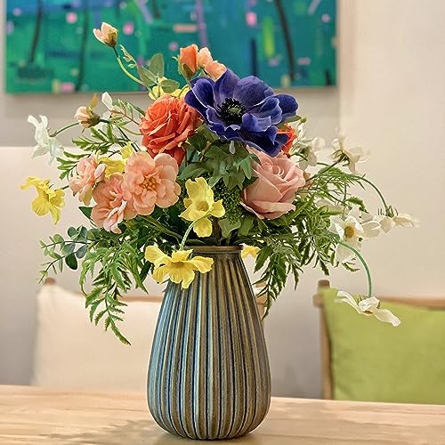 Silky Flower Store Artificial Faux Flowers in Vase, Silk Floral Centerpiece, Table Decor for Dining Room Home Decor, Spring Gift, 32.5cm 1 1 Product: WAKISAKI Artificial Faux Flowers in Vase, Silk Flower Arrangement Artificial Floral Centerpiece, Table Centerpieces for Dining Room Home Decor Valentine's Day Gift (Spring)