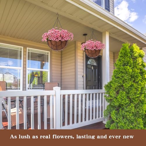 Silky Flower Store Artificial Hanging Flower Basket, Faux Orchid Arrangement Pink, 2 Pack, Decorative Spring Hanging Planters, 32.5cm 3 3 Product: Beeveer Artificial Spring Hanging Flowers in Basket for Home Decoration Faux Orchid Arrangement Porch Plants Coconut Lining Basket for Autumn Courtyard Decor(Pink, 2 Pack)