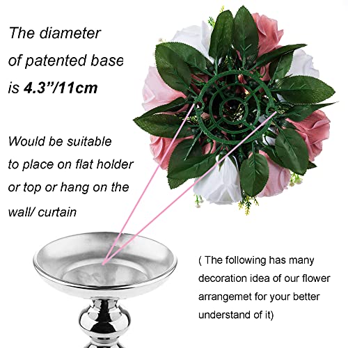 Product: BLOSMON Dusty Rose Flowers Centerpieces: 10 Pieces Pink Roses Artificial Flowers Balls for Wedding Dinning Table - Fake Silk Kissing Floral Arrangements for Home Party Event Decor