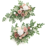 Product: Ling's Moment 2pcs Dusty Rose Artificial Flower Garland Floral Swags Centerpieces Blush Wedding Arch Flower Greenery Arrangements for Sweetheart Table Wall Window Home Garden Outdoor Decor