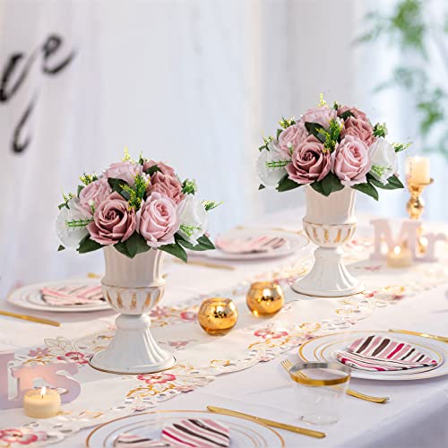 Silky Flower Store Pink Artificial Rose Kissing Ball Centerpiece, Wedding Table Floral Arrangement, Silk Flowers 25cm/10in 2 2 Product: Sziqiqi Flower Centerpieces for Tables Pink Kissing Balls for Wedding - Artificial Floral Arrangement Center Piece Decorations Flores Artificiales para Decoracion