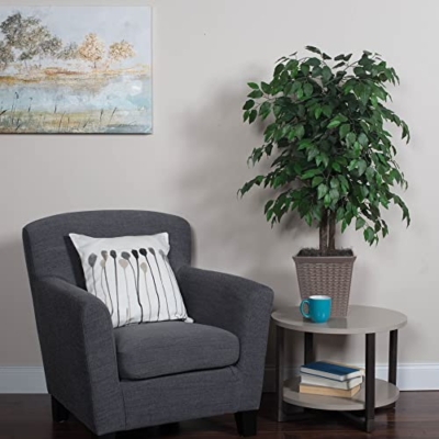 Product: Vickerman 4' Artificial Ficus Bush - 4-Foot Tall Fake Ficus Bush in Black Plastic Pot - Realistic Floor Plant with Detailed Leaves - Perfect Fake Tree for Greenery Decor