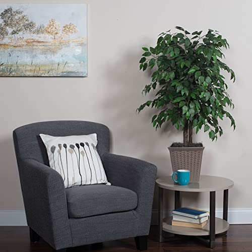 Product: Vickerman 4' Artificial Ficus Bush - 4-Foot Tall Fake Ficus Bush in Black Plastic Pot - Realistic Floor Plant with Detailed Leaves - Perfect Fake Tree for Greenery Decor